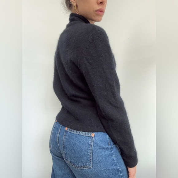 Vintage Karen Scott Black Silk Wool Sequin Beaded Knit Cardigan Sweater Size M - Picture 2 of 10